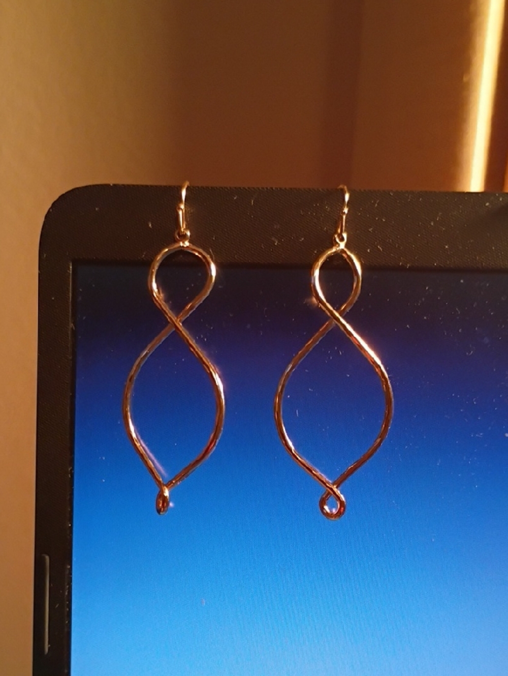 Twist Infinity Drop Earrings in Gold - Women Jewelry